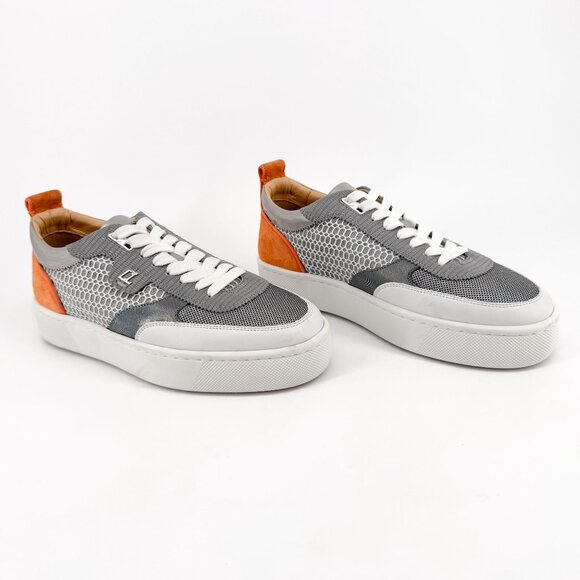 Christian Louboutin Happyrui Platform Sneakers Size 40 US 10 Grey Silver Low Top - Picture 1 of 15